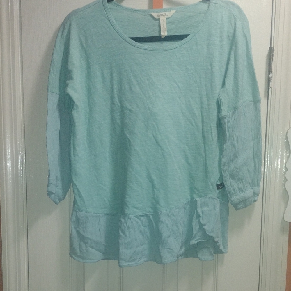 Matilda Jane Mint Ruffle-Hem Tunic Top